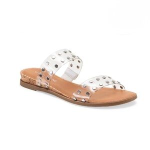 SUN + STONE Easten Clear Studded Sandals